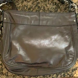 Coach Bags - COACH Zoe Gunmetal Metallic Leather Purse F14707 Coach Bags - COACH Zoe Gunmetal Metallic Leather Purse F14707